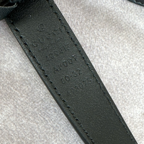 Authentic Gucci Marmont Double GG Black Slim 409417 Leather Belt 80/32
